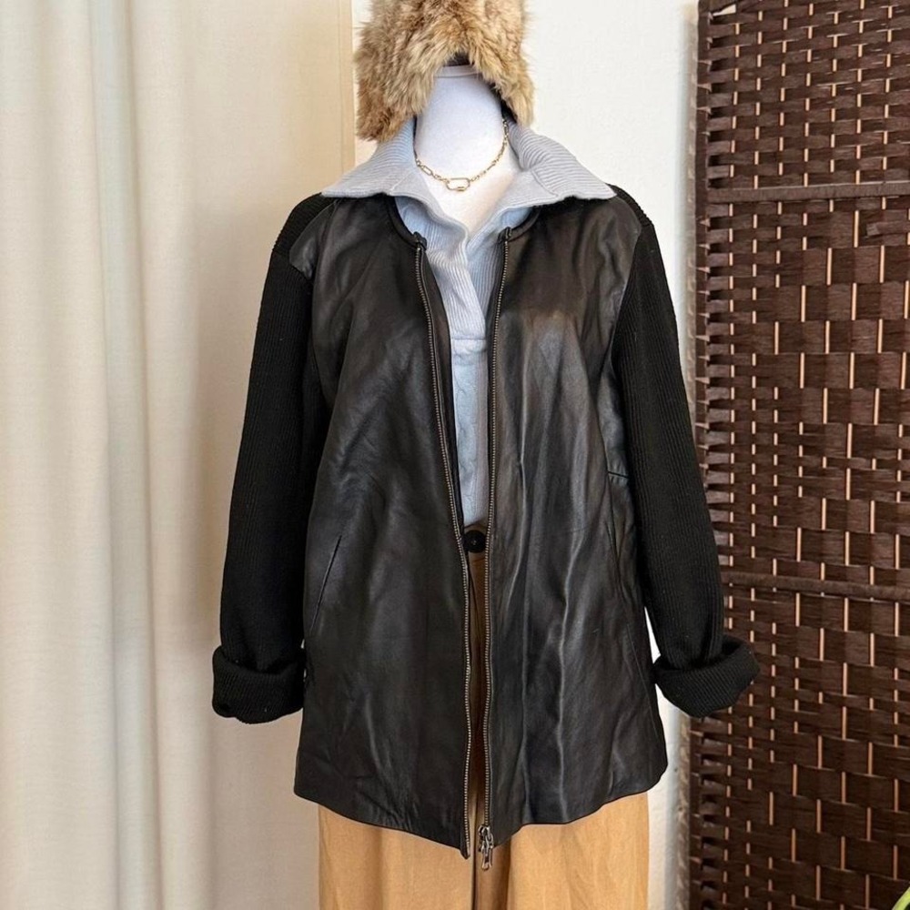 ALFANI Women's Black Leather Jacket Size 1X